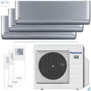 Tri split PANASONIC Etherea Argent CU-3Z68TBE 6.8kW tailles 25 + 25 + 25 WiFi de serie CS-XZ25ZKEW + CS-XZ25ZKEW + CS-XZ25ZKEW