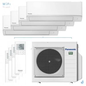 Quadri split PANASONIC Mural TZ CU-4Z68TBE 6.8kW tailles 16 + 16 + 16 + 20 WiFi de serie CS-MTZ16ZKE (x3) + CS-TZ20ZKEW