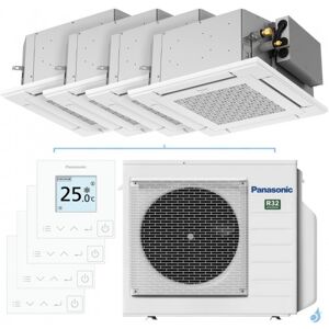 Quadri split PANASONIC Cassette PY3 CU-4Z68TBE 6.8kW tailles 20 + 20 + 20 + 20 Cassette 4 voies 60x60 S-M20PY3E (x4)