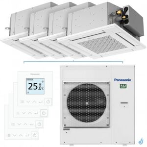 Quadri split PANASONIC Cassette PY3 CU-4Z80TBE 8kW tailles 20 + 20 + 25 + 25 Cassette 4 voies S-M20PY3E (x2) + S-25PY3E (x2)