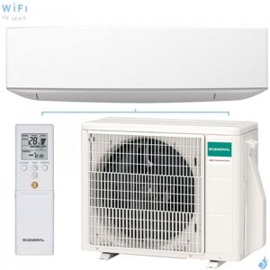 Climatiseur mono split GENERAL ASHG09KETF + AOHG09KETA 2.5kW Serie KE Blanc WiFi de serie PAC Inverter