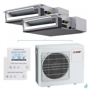 Mitsubishi Electric Climatiseur bi split Mitsubishi gainable MXZ-3F68VF4 6.8kW tailles 35 + 35 SEZ-M35DA2 + SEZ-M35DA2 avec commande PAR-41MAA