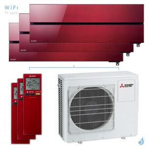 Mitsubishi Electric Tri split Mitsubishi MSZ-LN Rouge MXZ-3F68VF4 6.8kW tailles 25 + 25 + 35 MSZ-LN25VG2R (x2) + MSZ-LN35VG2R Design de Luxe WiFi