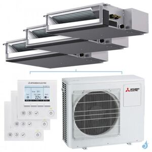 Mitsubishi Electric Climatiseur tri split Mitsubishi gainable MXZ-3F68VF4 6.8kW tailles 25 + 25 + 25 SEZ-M25DA2 (x3) avec commande PAR-41MAA