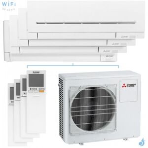 Mitsubishi Electric Quadri split Mitsubishi MSZ-AP MXZ-4F72VF4 7.2kW tailles 15 + 15 + 15 + 25 MSZ-AP15VGK (x3) + MSZ-AY25VGK WiFi de serie