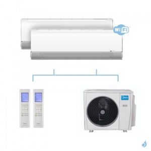 MIDEA climatisation bi split murale Breezeless gaz R32 WiFi MSFAAU-09HRFN8 + MSFAAU-09HRFN8 + M30F-21HFN8-Q 6,15kW A++