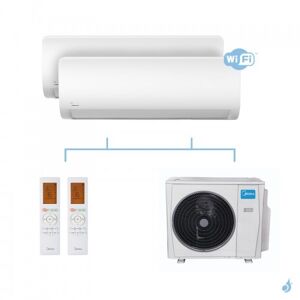 MIDEA climatisation bi split murale X TREM SAVE gaz R32 WiFi MSAGBU-09HRFN8 + MSAGDU-24HRFN8 + M50D-42HFN8-Q 12,31kW A++