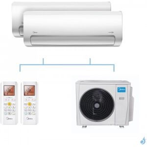 MIDEA climatisation bi split murale Mission II gaz R32 MSMBAU-09HRFN8 + MSMBAU-09HRFN8 + M20G-14HFN8-Q 4,1kW A++