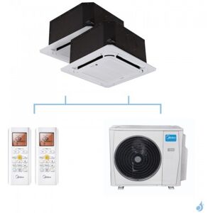 MIDEA climatisation bi split cassette compacte 4 voies gaz R32 MCA3I-09FNXD0 + MCA3I-09FNXD0 + M20D-18HFN8-Q 5,28kW A++