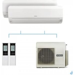 HITACHI climatisation bi split murale Mokai gaz R32 RAK-15QPE + RAK-42RPE + RAM-53NP2E 5,3kW A+++