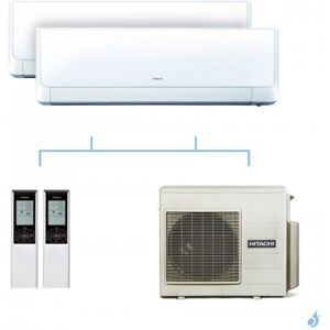 HITACHI climatisation bi split murale Takai gaz R32 RAK-18QXE + RAK-18QXE + RAM-53NP2E 5,3kW A+++