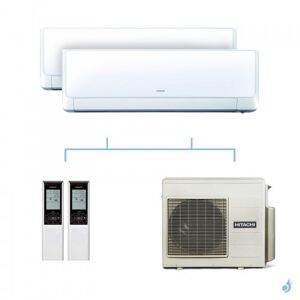 HITACHI climatisation bi split murale Takai gaz R32 RAK-18QXE + RAK-35RXE + RAM-53NP2E 5,3kW A+++