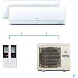 HITACHI climatisation bi split murale Takai gaz R32 RAK-50RXE + RAK-50RXE + RAM-90NP5E 8,5kW A++