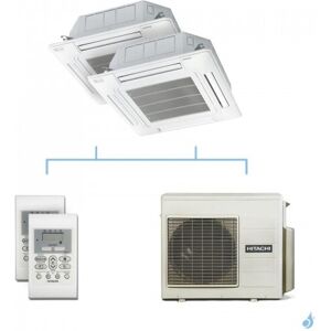 HITACHI climatisation bi split cassette 600x600 gaz R32 RAI-25RPE + RAI-50RPE + RAM-53NP2E 5,3kW A+++