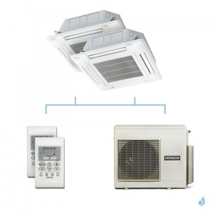 HITACHI climatisation bi split cassette 600x600 gaz R32 RAI-35RPE + RAI-50RPE + RAM-70NP4E 7kW A++