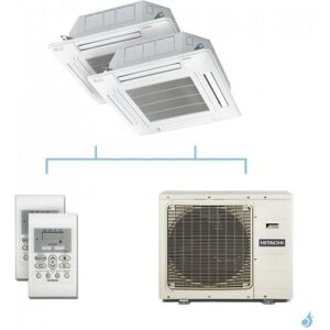 HITACHI climatisation bi split cassette 600x600 gaz R32 RAI-25RPE + RAI-25RPE + RAM-90NP5E 8,5kW A++