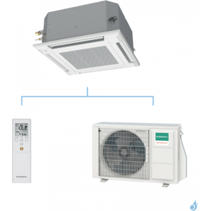 GENERAL climatisation mono split cassette 600 x 600 gaz R32 KVLA performance 2,5kW AUXG09KVLA + AOHG09KBTB A++