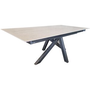 TABLE EXTENSIBLE MOON DEKTON CRÈME ET PIEDS ACIER BROSSÉS PROMO