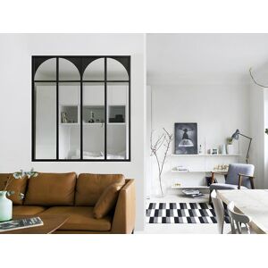 Vente unique Verriere atelier art deco en aluminium thermolaque 120x130 cm Noir ARCADEA