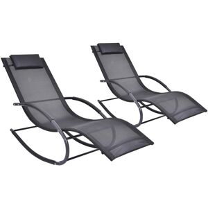 Lot de 2 bains de soleil Anthracite LOMBOK de MYLIA