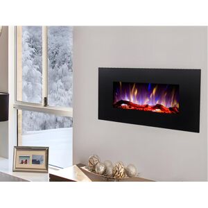 FLAMATECH Cheminée électrique CHANDELA - Murale - L84 x P14 x H45 cm - Noire