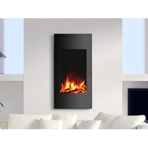 FLAMATECH Cheminée électrique incurvée VULCANO - L41 x P13 x H81 cm - Noire