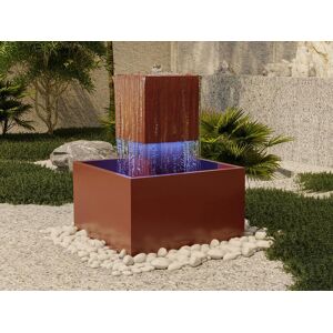 MYLIA Fontaine d'extérieur en acier inoxydable avec LED - H.65 cm - Terracotta - CARDINA