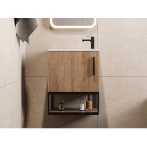 Vente unique Meuble lave main suspendu avec niche 40 cm Coloris naturel clair LOPENA