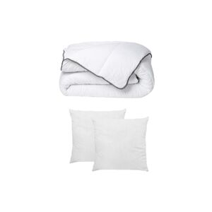 Vente-unique.com Pack Couette toucher soie 220 x 240 cm + 2 oreillers 60 x 60 cm - Blanc - BIESYA