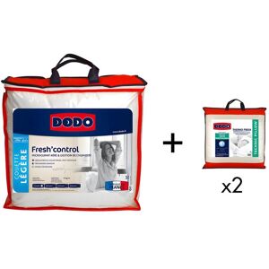 Pack DODO couette 240 x 260 cm anti-transpirante + 2 oreillers 60 x 60 cm effet rafraîchissant FRESH CONTROL