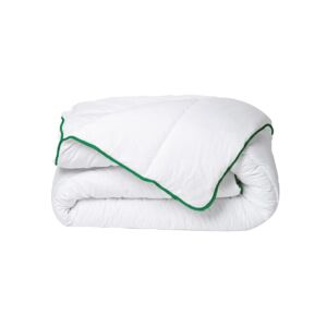 Vente uniquecom Couette temperee traitement anti acariens naturel de DREAMEA en microfibre 220 x 240 cm 300 gr m² Biais vert AZYLIA II