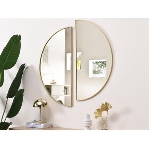 OZAIA Lot de 2 miroirs demi cercle design en metal L50 x H100 cm Dore GAVRA