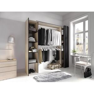 Vente unique Dressing extensible DORIAN avec rideau L110180 cm Coloris Chene et anthracite