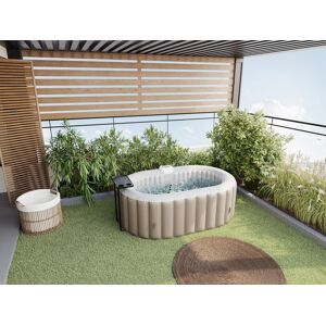 Vente uniquecom SPA gonflable ovale 2 places L190 x P120 x H65 cm 90 buses dair Taupe et beige B LUCKY II