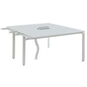 Workēa Extension pour bureau bench 2 personnes - Blanc - L140 cm - DOWNTOWN