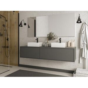 Vente unique Meuble sous vasque suspendu Coloris gris anthracite L150 cm ISAURE II