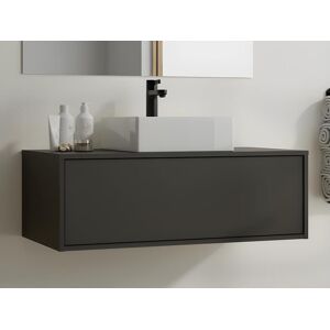 Vente-unique Meuble de salle de bain suspendu gris anthracite avec simple vasque - 94 cm - TEANA II