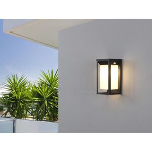 SOLARGEO Applique dexterieur solaire a LED L 15 x H 30 cm Metal Noir FOZZANO