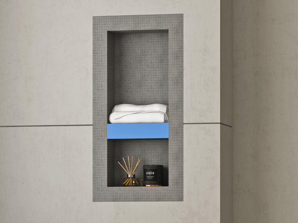 Shower & Design Niche de douche à encastrer et prête à carreler avec 1 étagère - 31 x 62 cm - KLARA