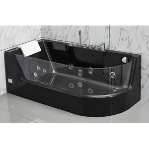 Shower & Design Baignoire balneo vitree ARIA noire - 1 place - 263L - 1708057cm - angle gauche