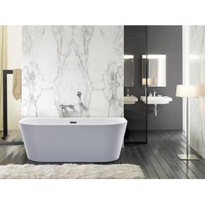 Shower & Design Baignoire semi îlot - 255L - 180 x 75 x 58 cm - Blanche - Acrylique - DIVINA