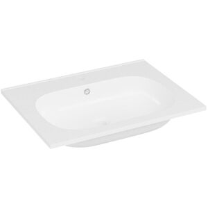 Shower & Design Vasque a encastrer en resine effet pierre - Blanc - L60 x l46 cm - OKIWA