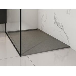 Shower Design Receveur a poser ou encastrer en resine Gris 140 x 90 cm LYROSA