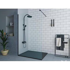 Shower & Design Paroi de douche a l'italienne noir mat au style industriel - 120x200 cm - DAREN