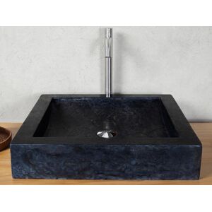 Shower Design Vasque a poser rectangulaire en marbre Noir 50 cm SOURGOUT