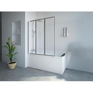 Shower & Design Pare baignoire pliant en metal - Coloris chrome - 120 x 140 cm - DISTRICT