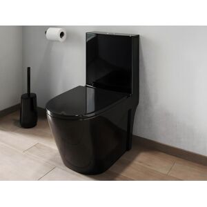 Vente-unique WC a poser noir brillant en ceramique - NAGILAM