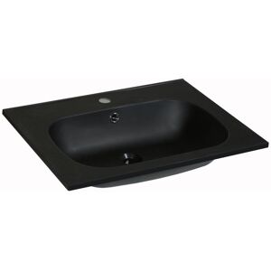 Shower & Design Vasque a encastrer en resine effet pierre - Noir - L60 x l46 cm - OKIWA