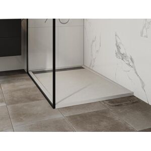 Shower & Design Receveur a poser ou encastrer en resine avec siphon - Blanc - 120 x 80 cm - LYROSA