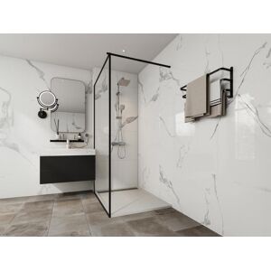 Shower & Design Receveur a poser en resine avec siphon - Blanc - 120 x 90 cm - LYROSA
